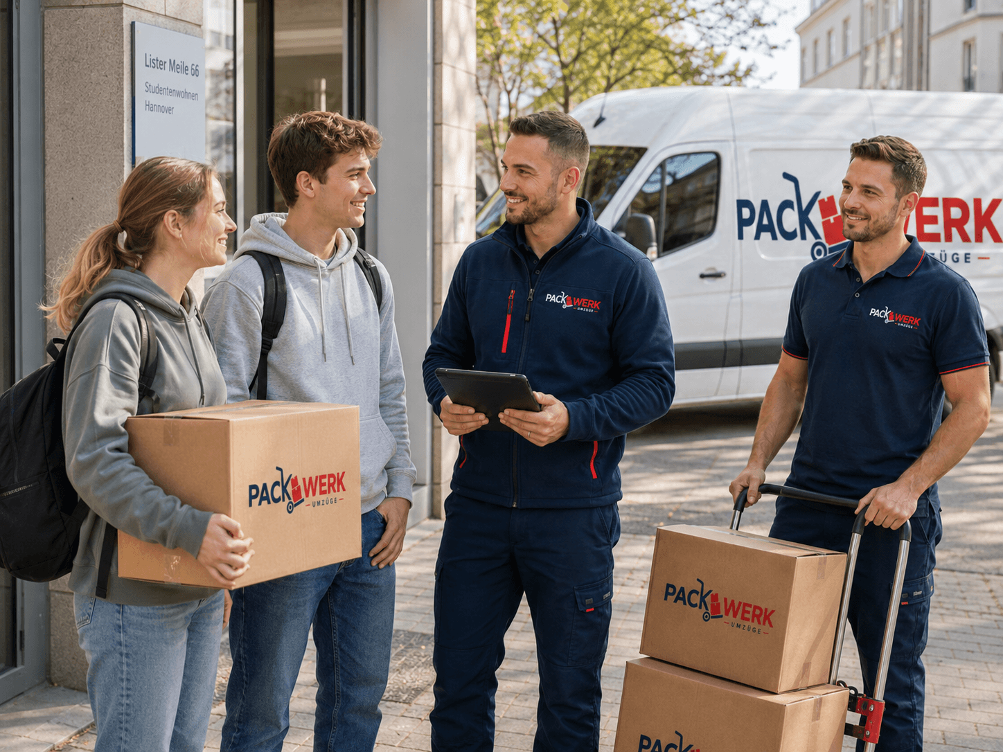 PackWerk Beratung beim Umzug vor dem Kunden in Hannover